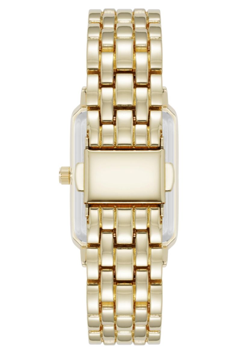 Anne Klein Womens Quartz Rectangular Estate Gold-Tone Metal Alloy and Champagne Dial Watch, 25mm