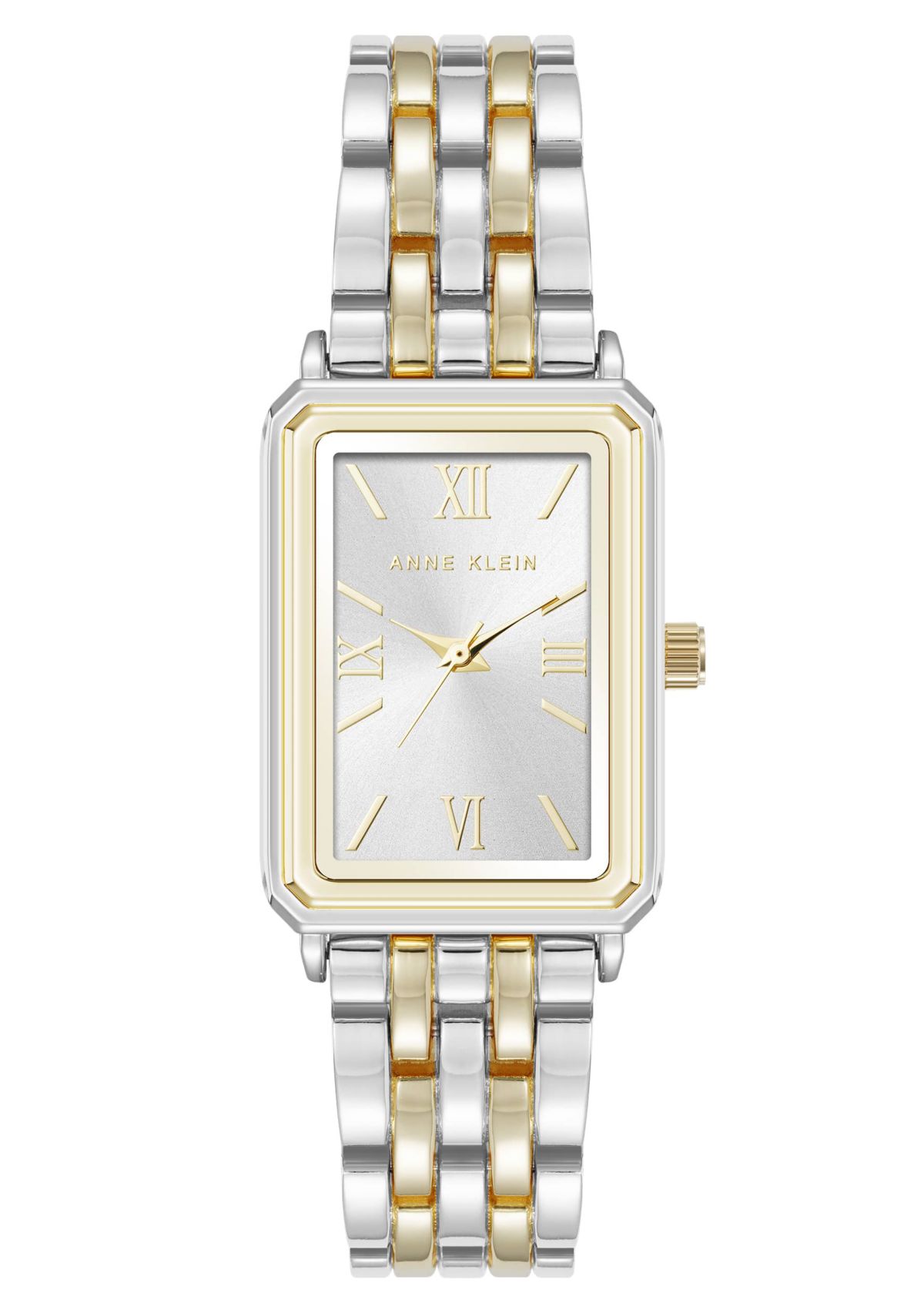 Anne Klein Womens Quartz Rectangular Estate Two-Tone Metal Alloy Watch, 25mm