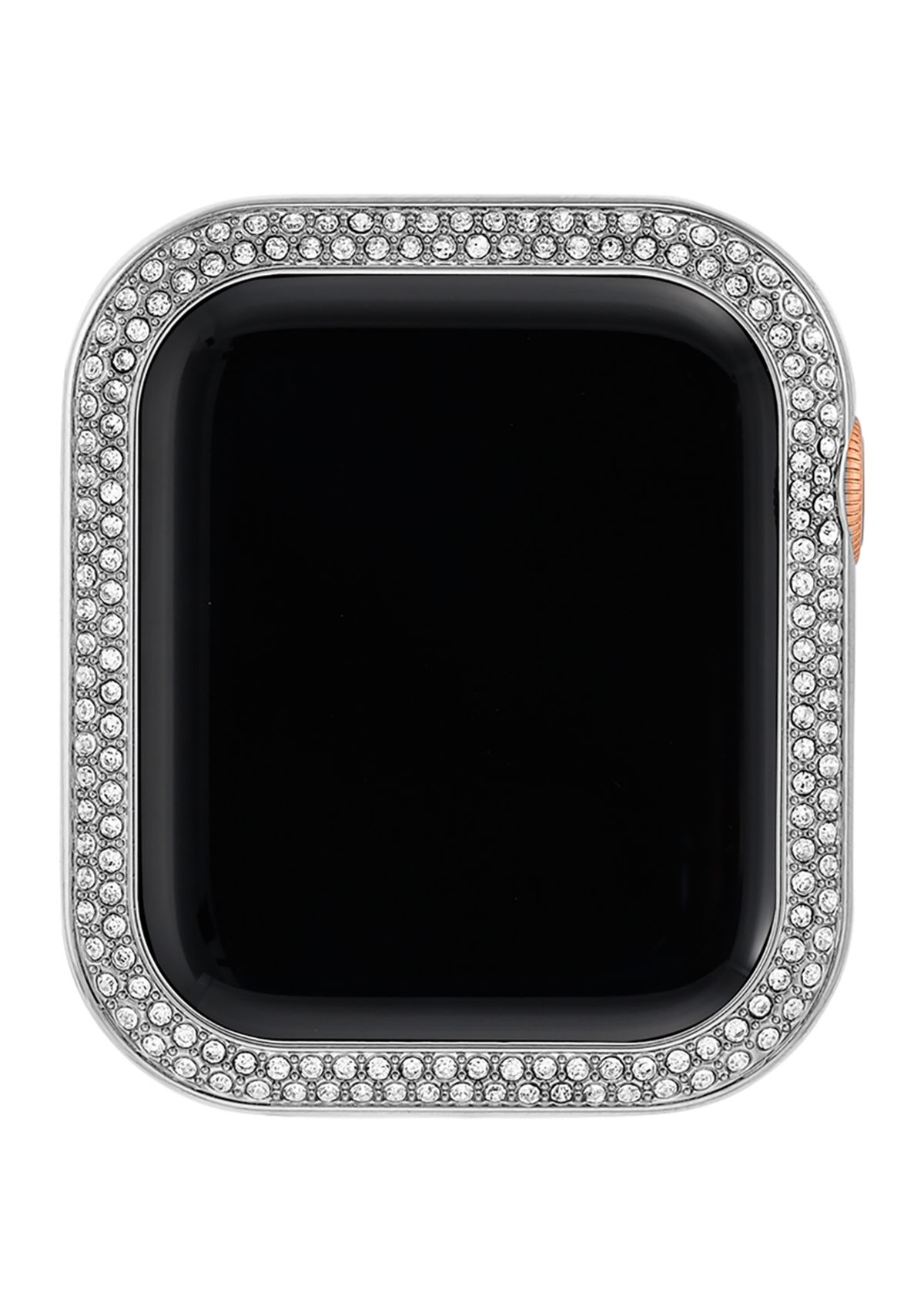Silver Tone Mixed Metal Bumper with Crystal Accents for 44 Millimeter Apple Watch®