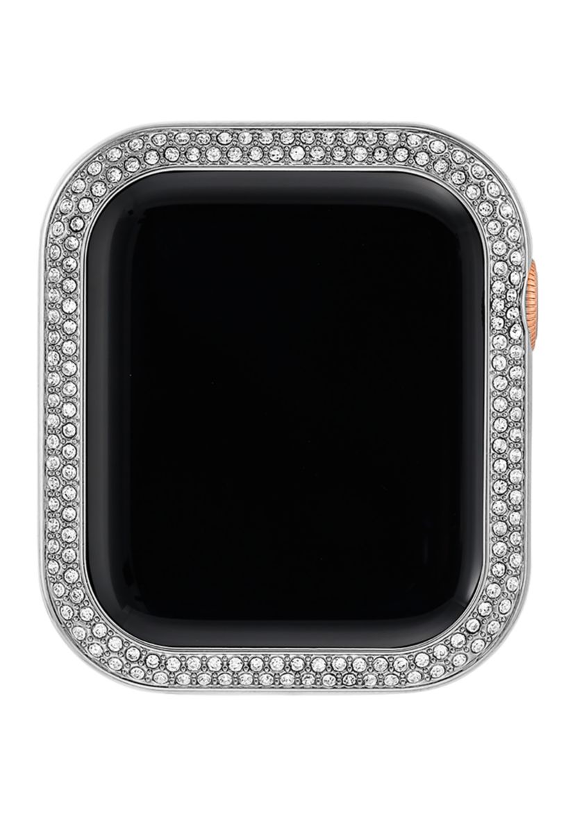 Silver Tone Mixed Metal Bumper with Crystal Accents for 44 Millimeter Apple Watch®