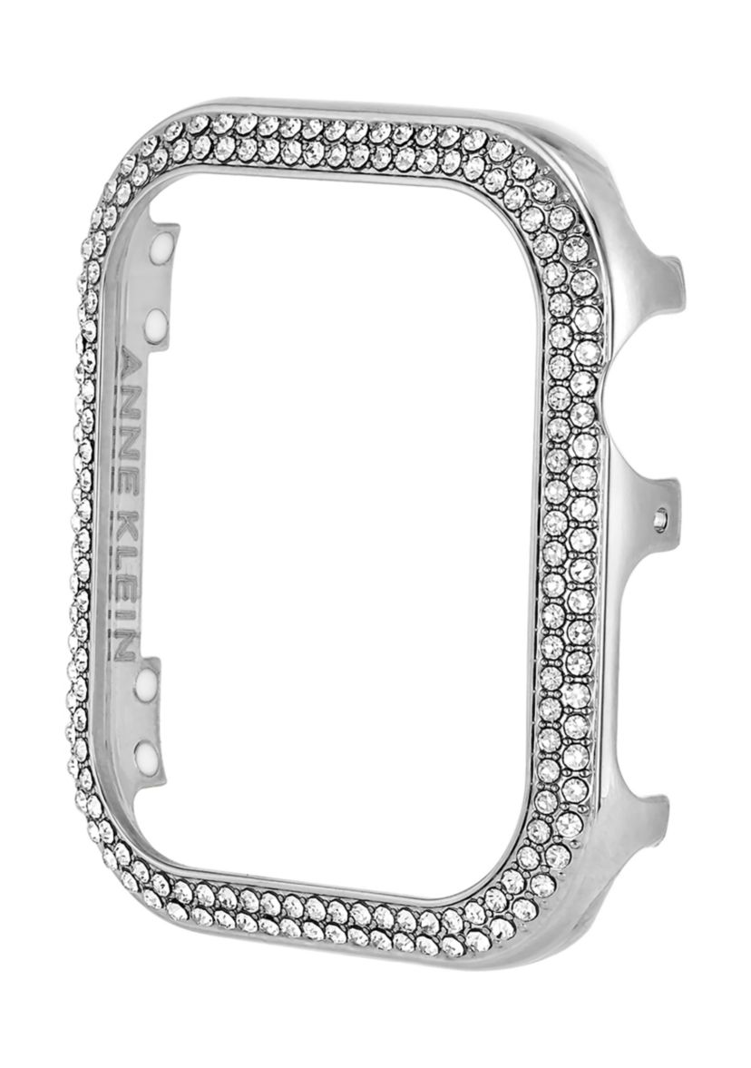 Silver Tone Mixed Metal Bumper with Crystal Accents for 44 Millimeter Apple Watch®