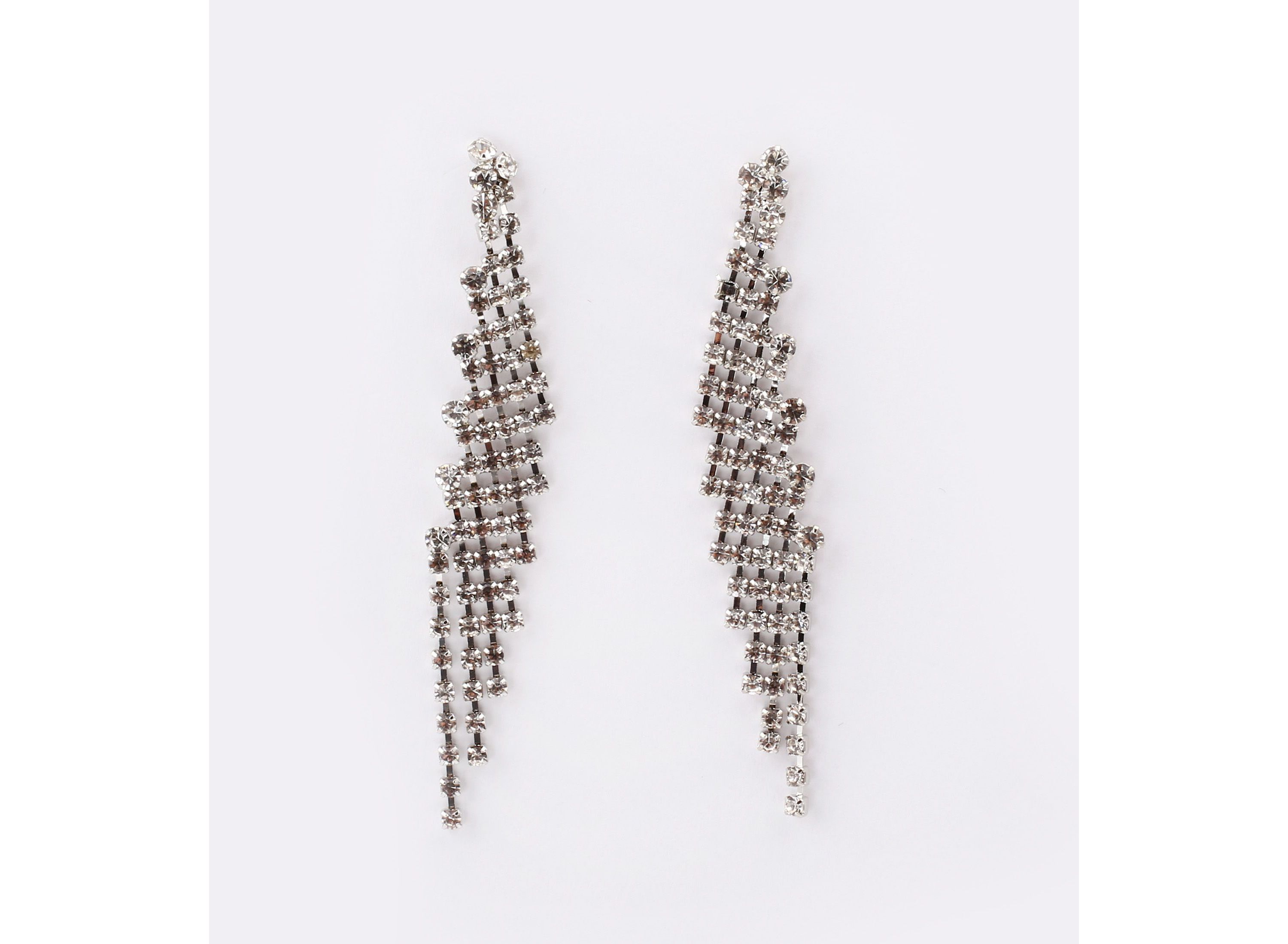 LINEAR PEARL AND BAGUETTE EARRINGS