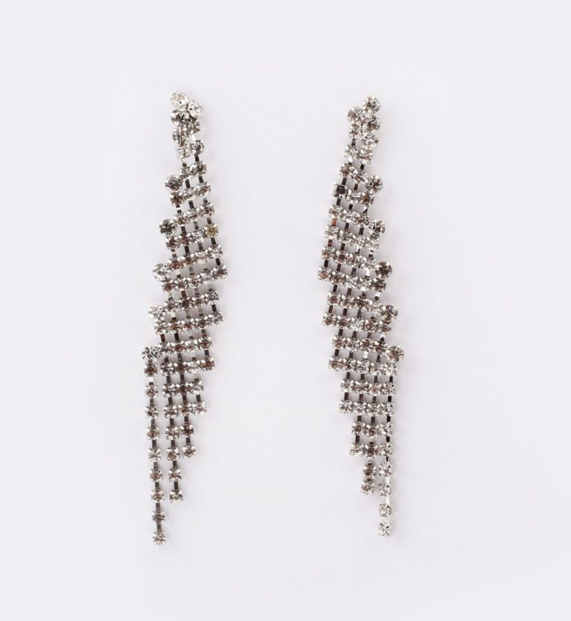 LINEAR PEARL AND BAGUETTE EARRINGS