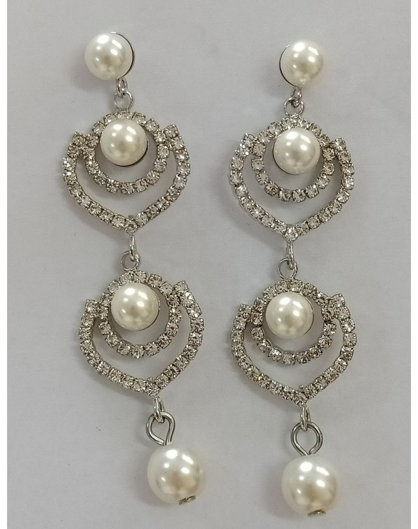 CRYSTAL & PEARL LONG DROPS