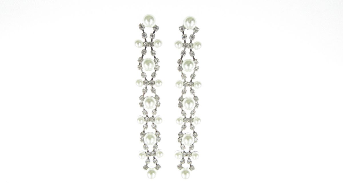 LINEAR FASHION PEARL DROP EARRINGS