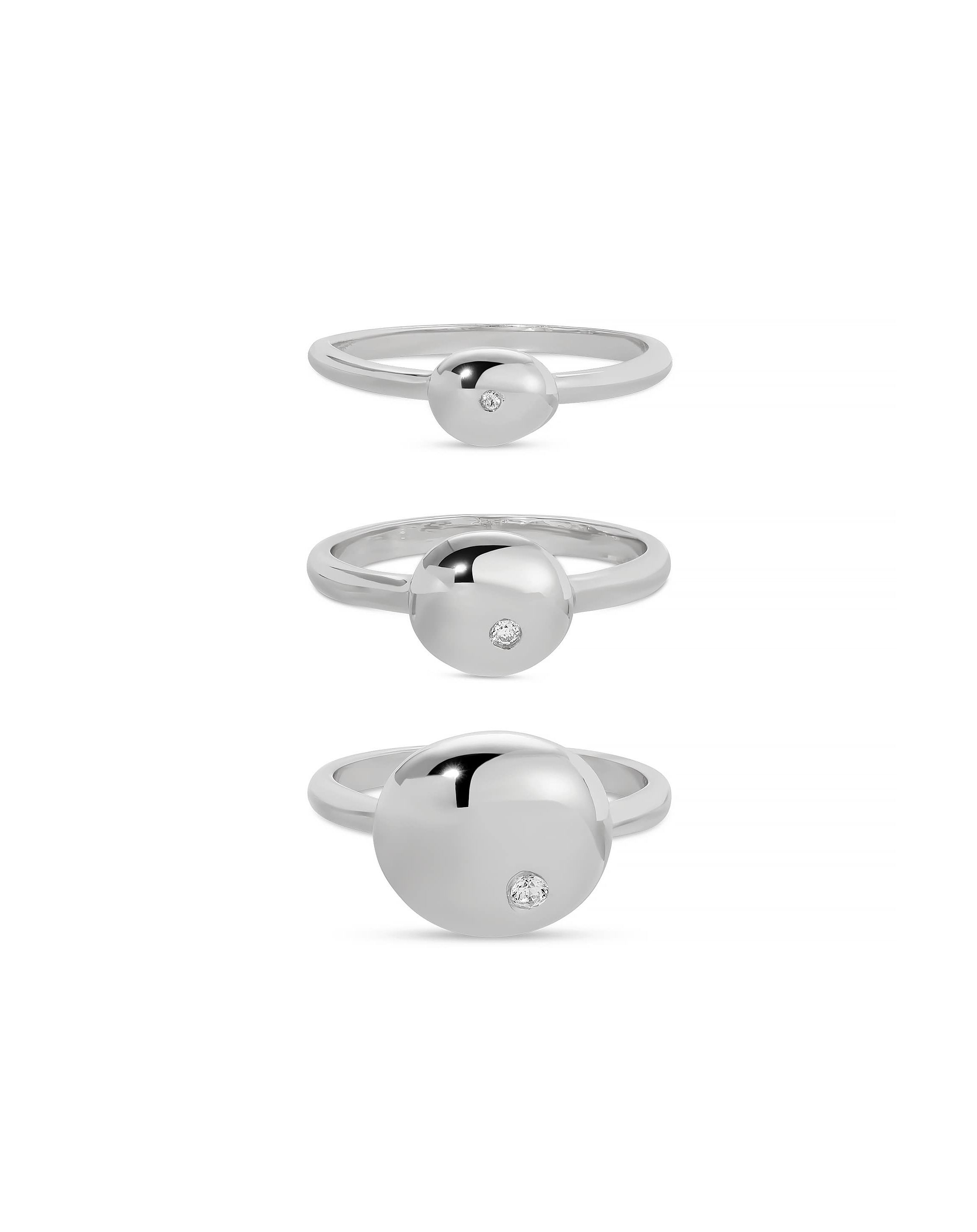 Ettika Polished Pebble Ring Set
