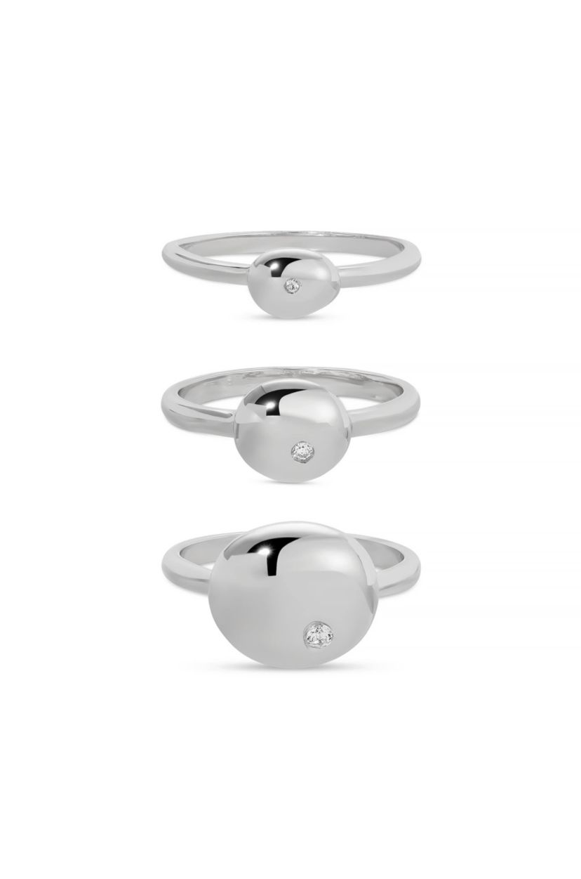 Ettika Polished Pebble Ring Set