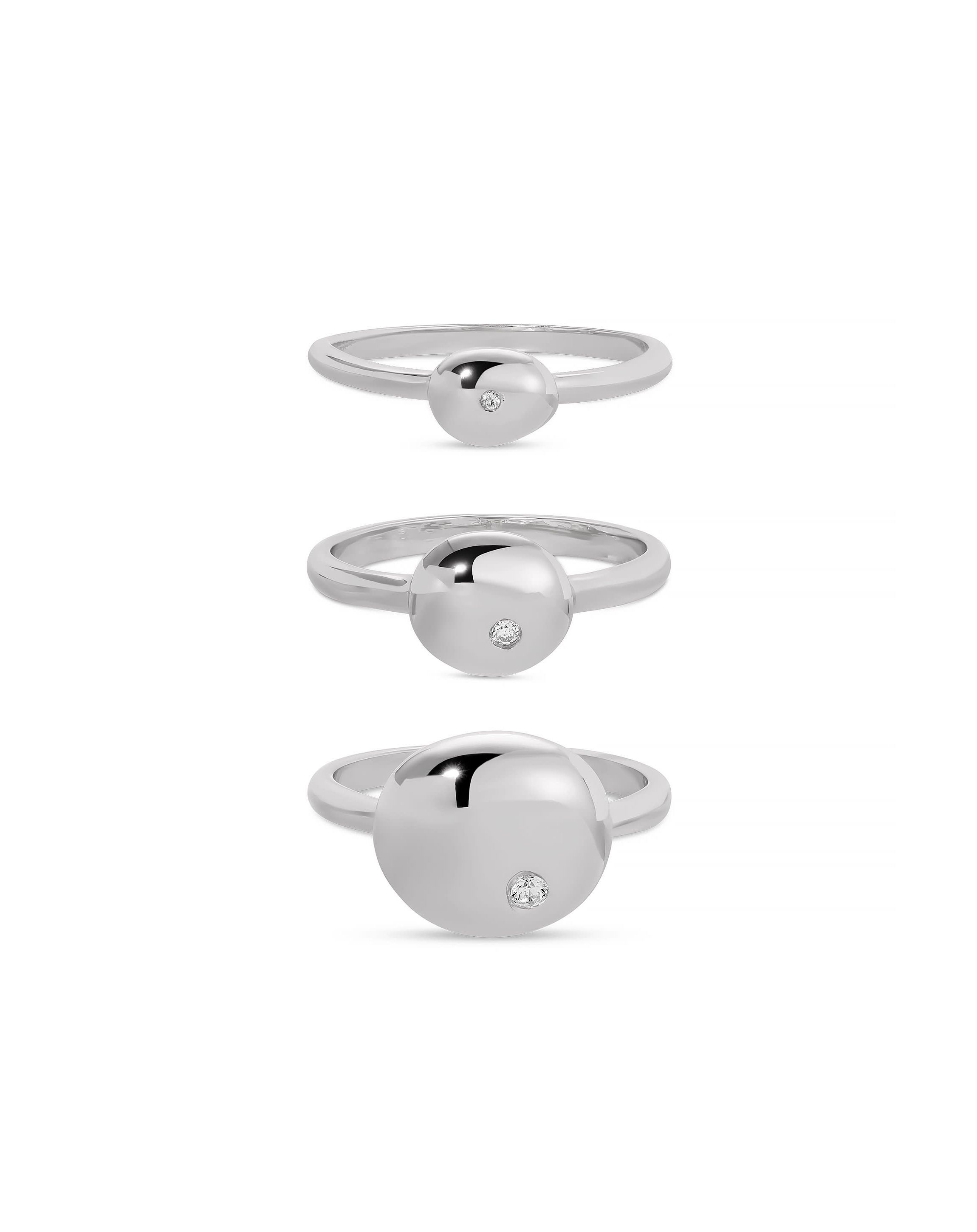 Ettika Polished Pebble Ring Set