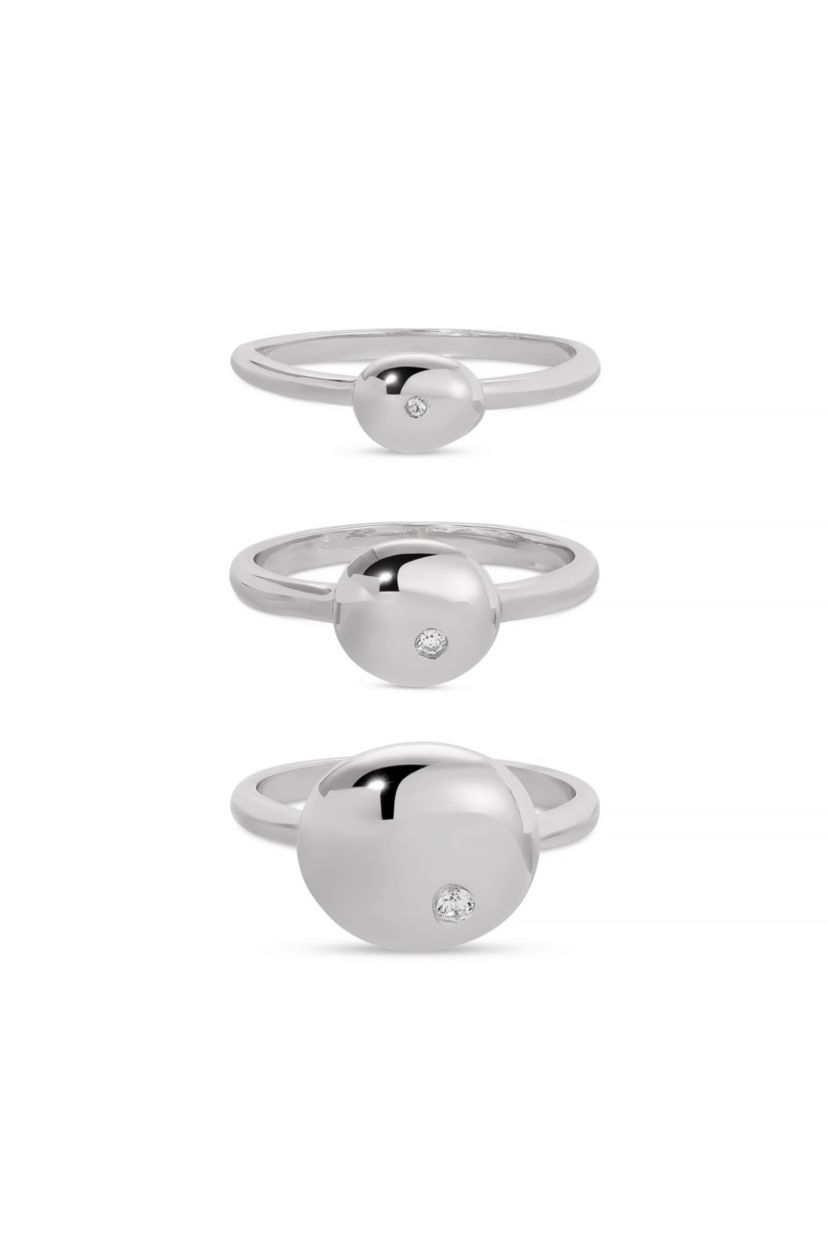 Ettika Polished Pebble Ring Set