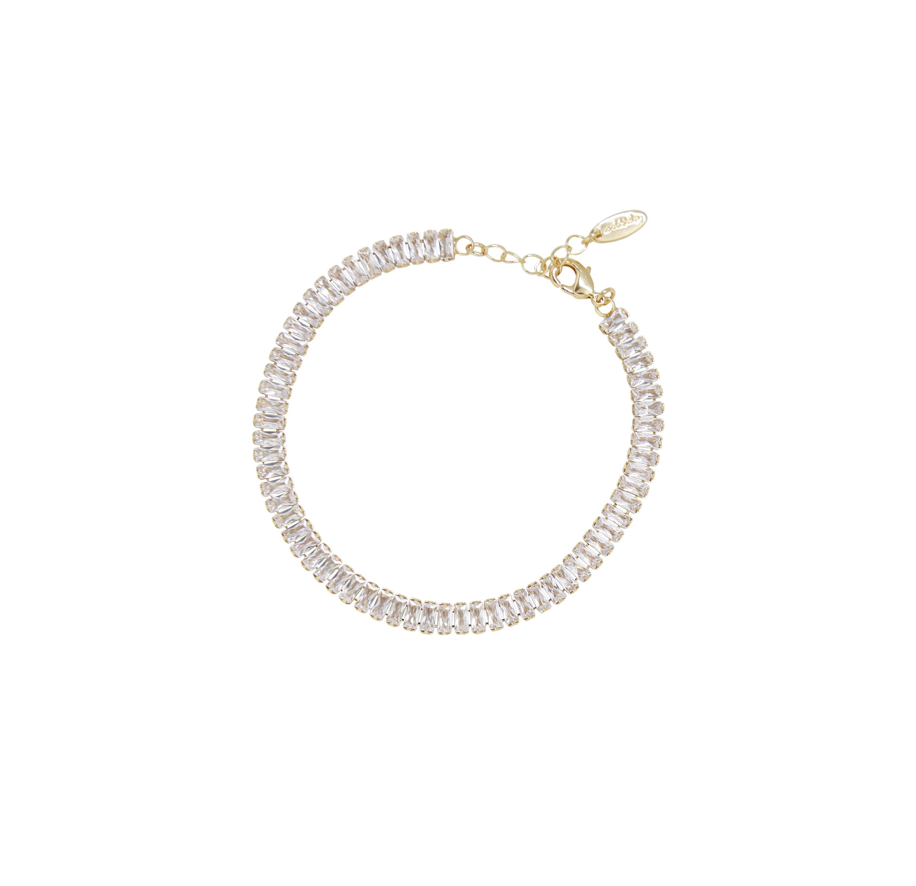 Ettika Rhinestone Baguette Anklet