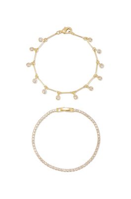 Ettika Crystal Droplet Bracelet Set, Gold
