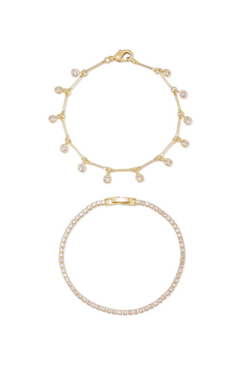 Ettika Crystal Droplet Bracelet Set