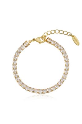Ettika Giselle Sparkle Bracelet in Clear, Gold
