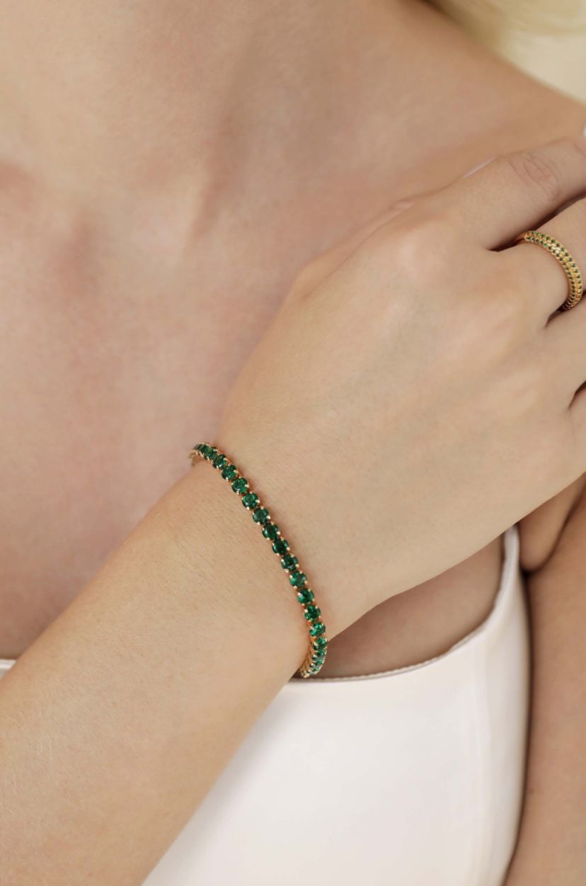 Ettika Giselle Sparkle Bracelet in Green