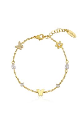 Ettika Subtle Butterflies Bracelet, Gold, 6.5 in