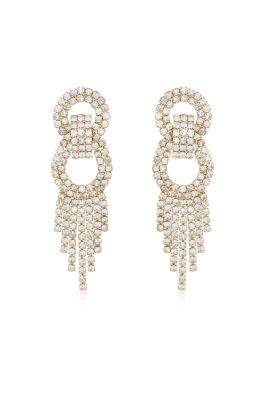 Ettika Crystal Gatsby Earrings, Gold