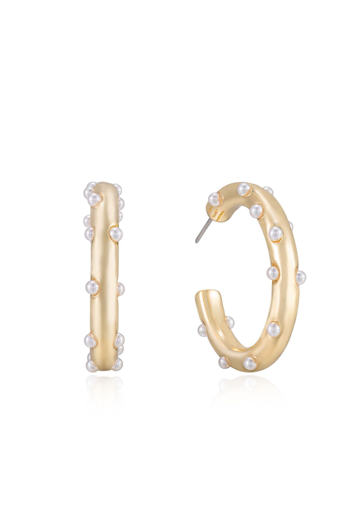 Ettika Spotted Pearl Hoops
