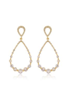 Ettika Crystal Droplet Earrings, Gold