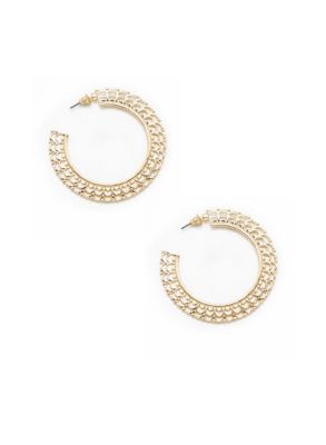 Ettika Textured Ornate Gold Hoops