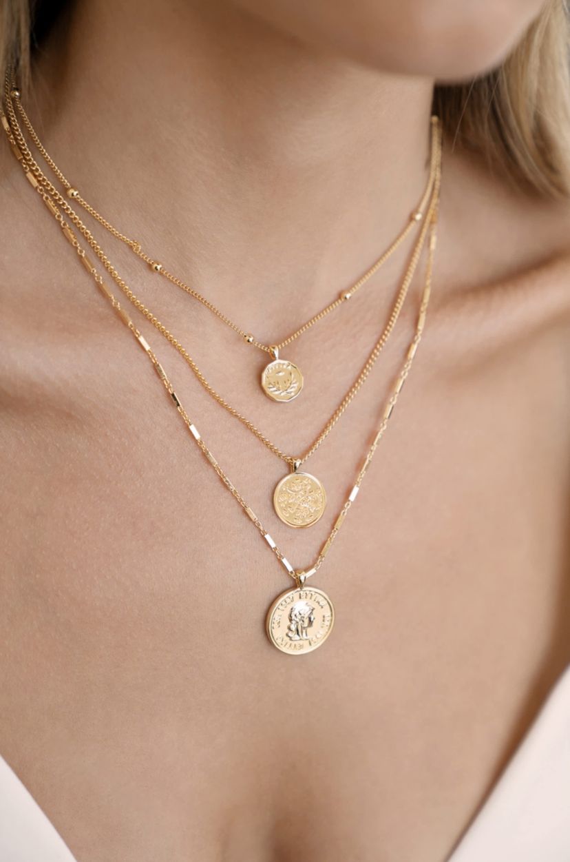 Ettika Three Coins Necklace Set