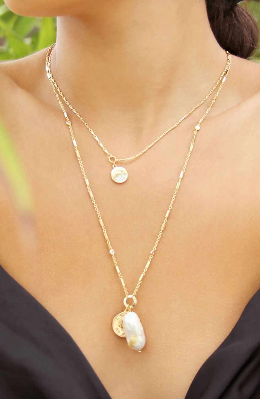 Ettika Crystal Dipped Pendant Necklace
