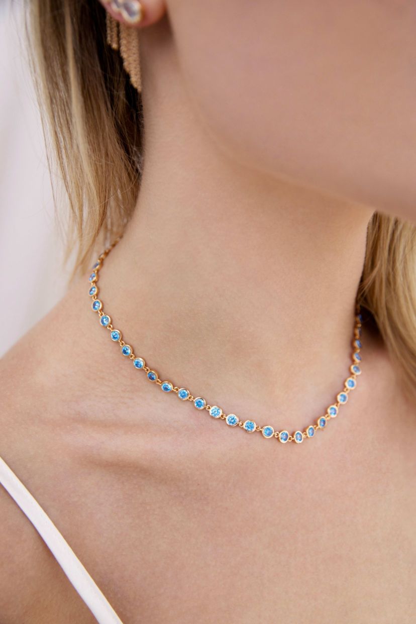 Ettika Crystal Disc Necklace