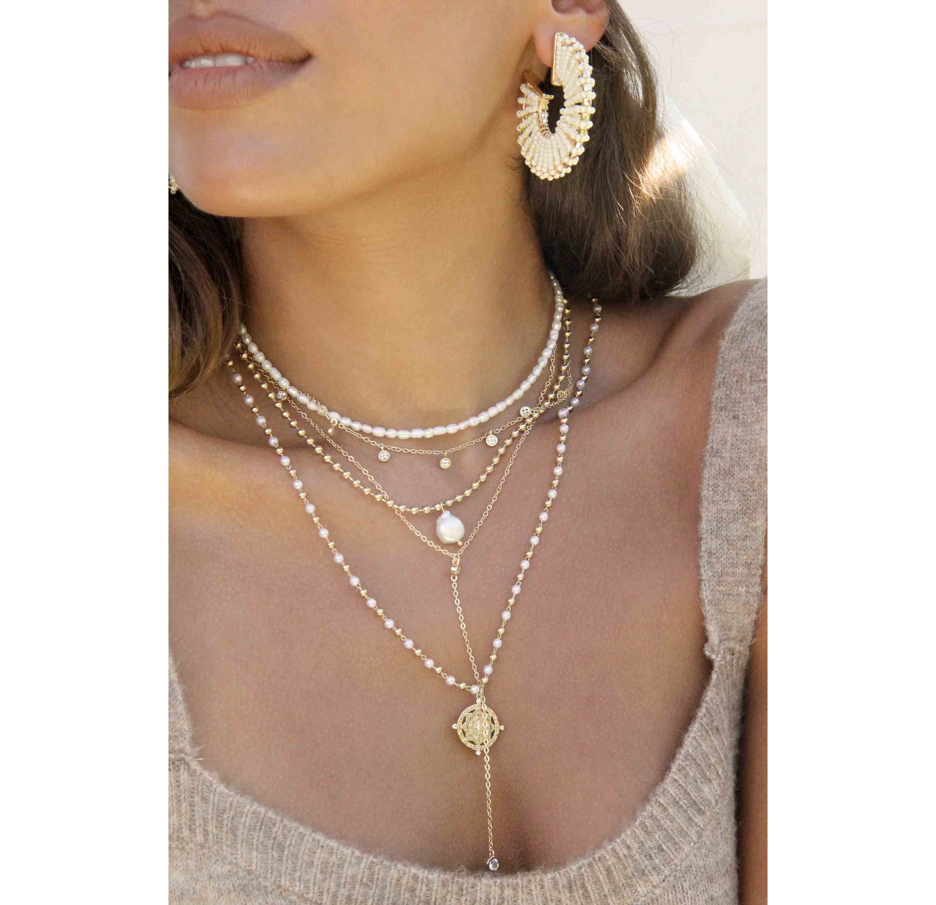 Ettika Long Travels Pearl Necklace