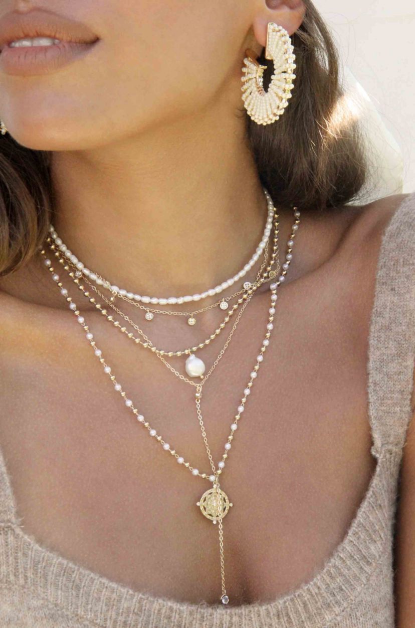 Ettika Long Travels Pearl Necklace
