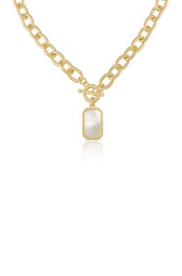 Ettika Mother of Pearl Pendant Necklace, Gold