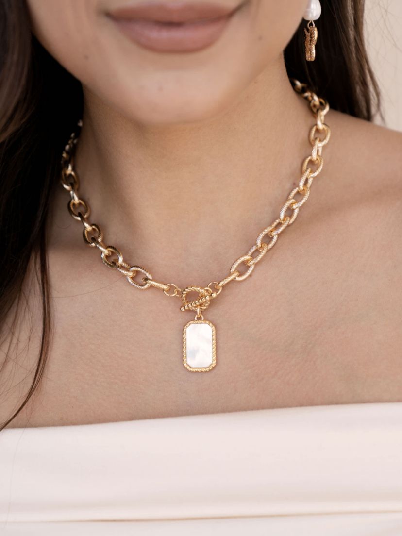 Ettika Mother of Pearl Pendant Necklace