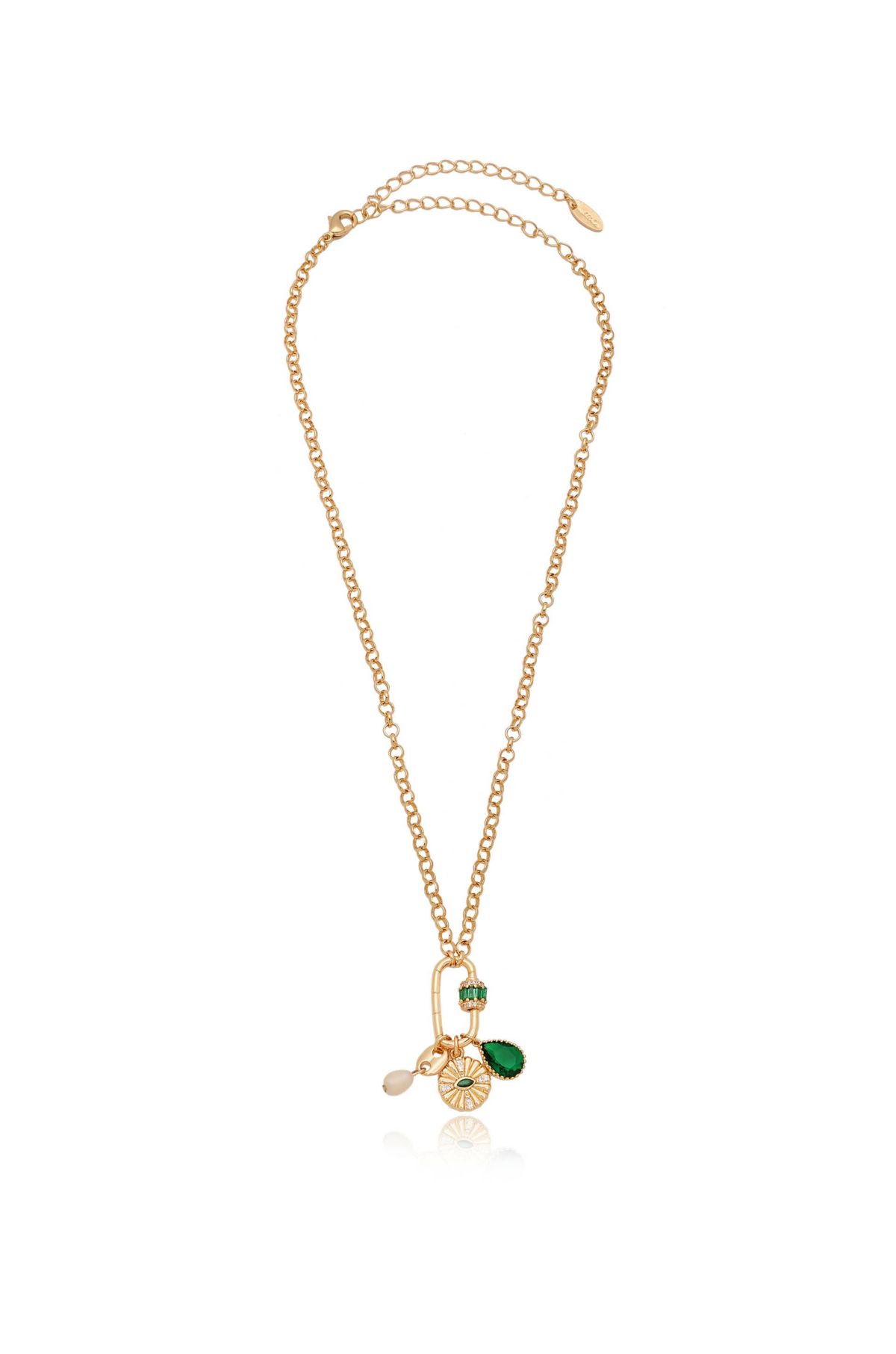 Ettika Green Queen Charm Necklace