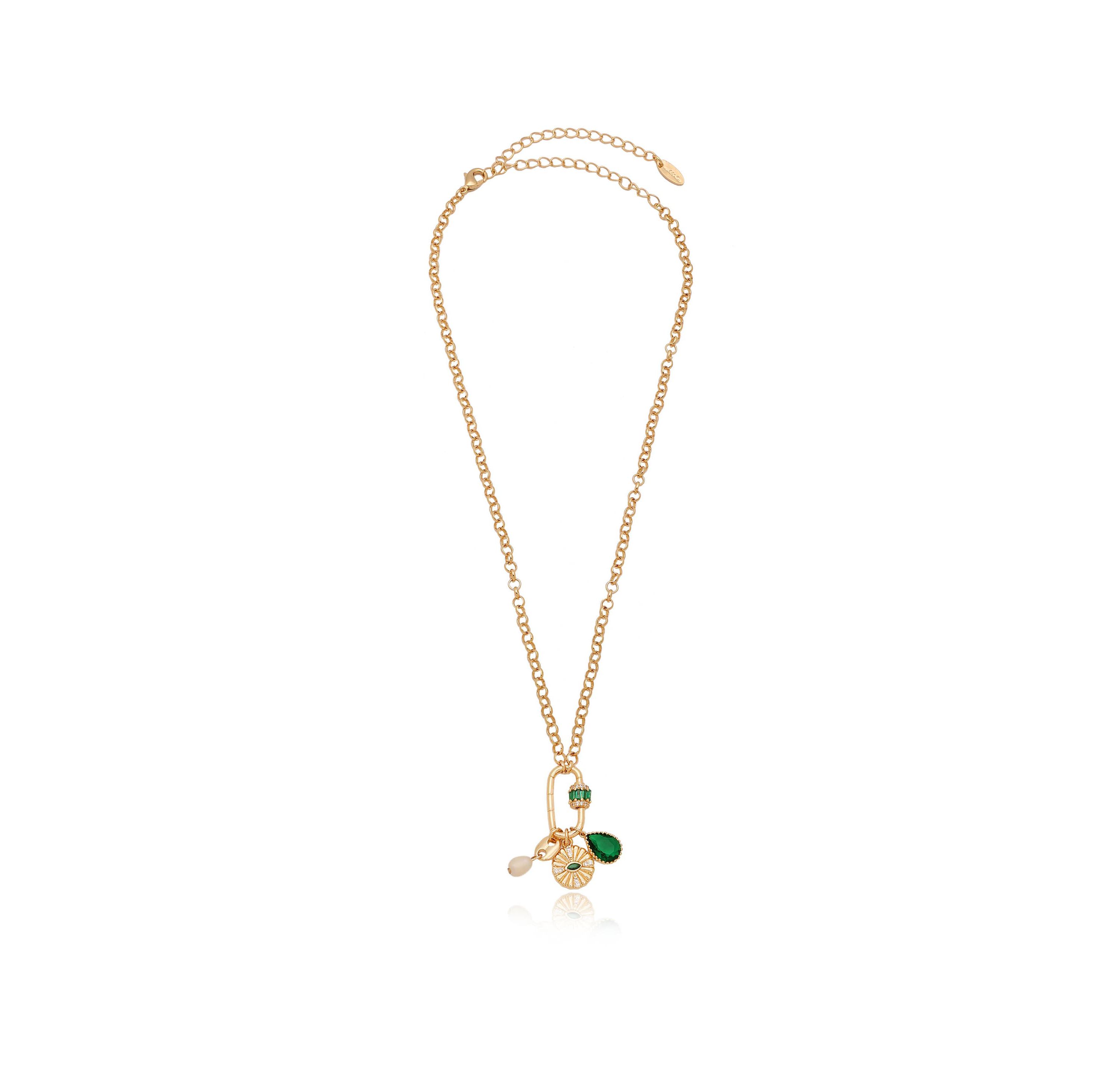 Ettika Green Queen Charm Necklace