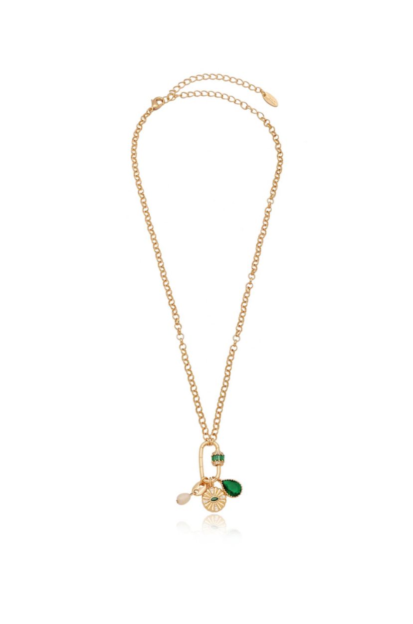 Ettika Green Queen Charm Necklace