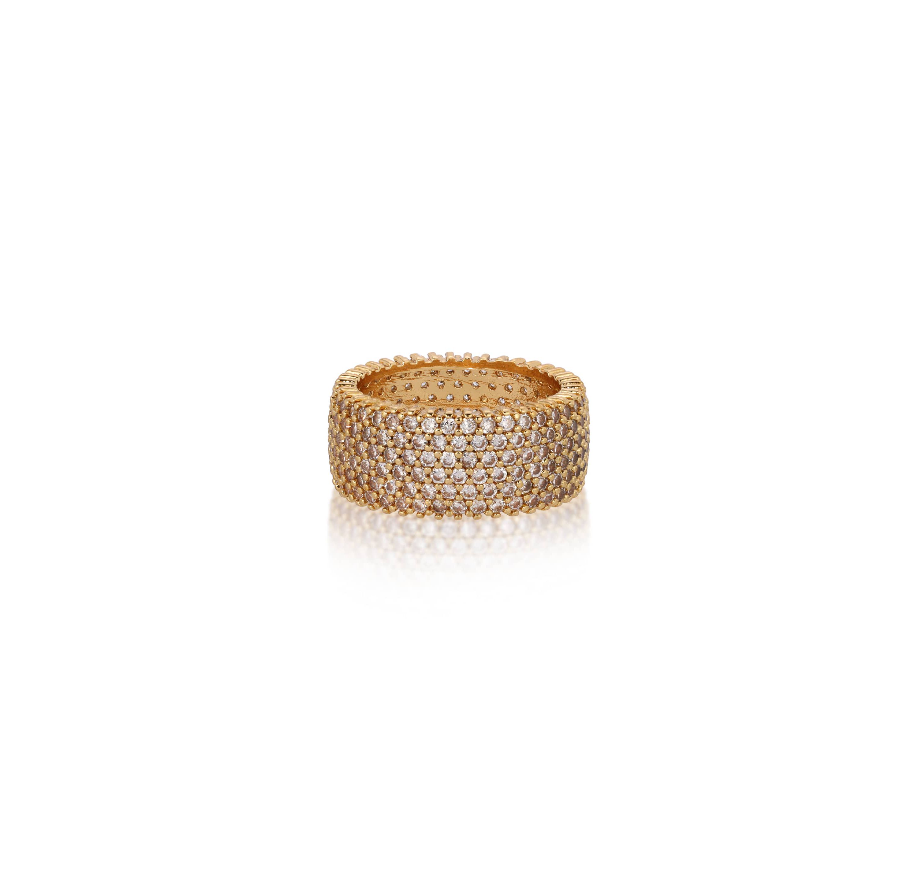Ettika Crystal Thick Band Ring