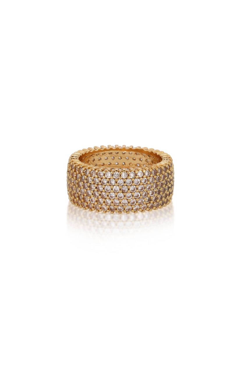 Ettika Crystal Thick Band Ring