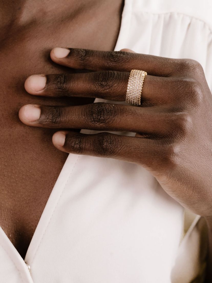 Ettika Crystal Thick Band Ring