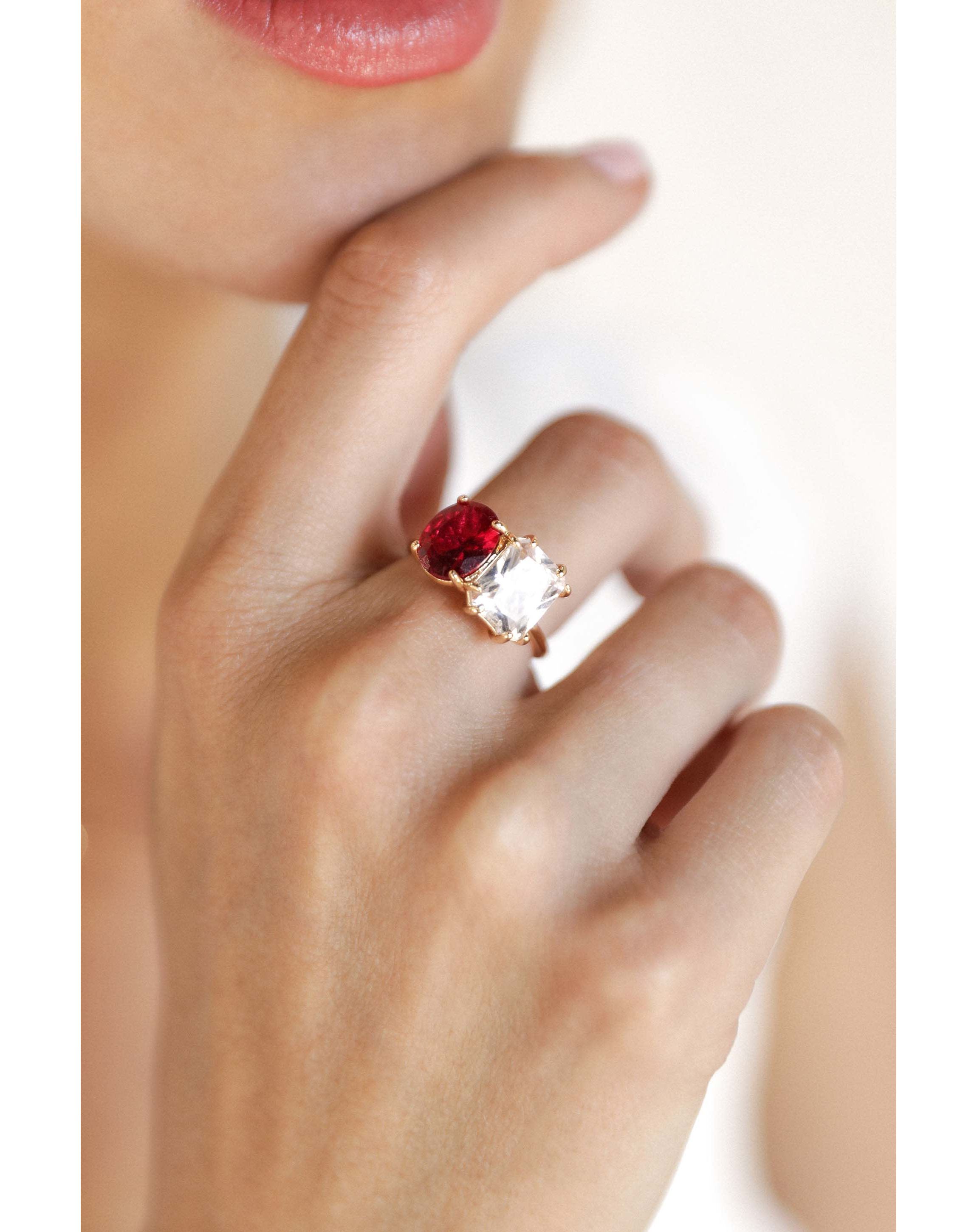 Ettika Toi Et Moi Unity Crystal Ring