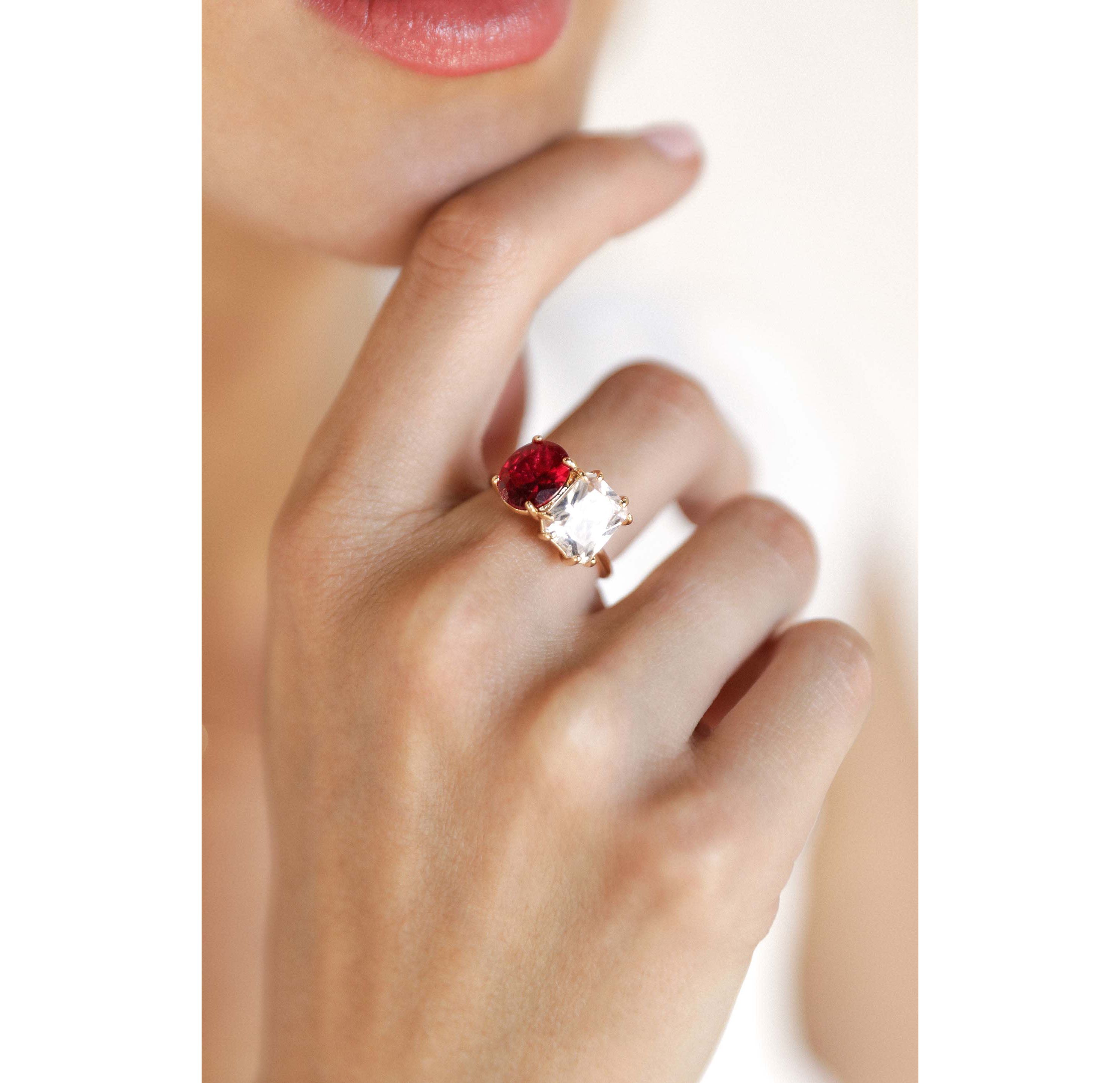 Ettika Toi Et Moi Unity Crystal Ring