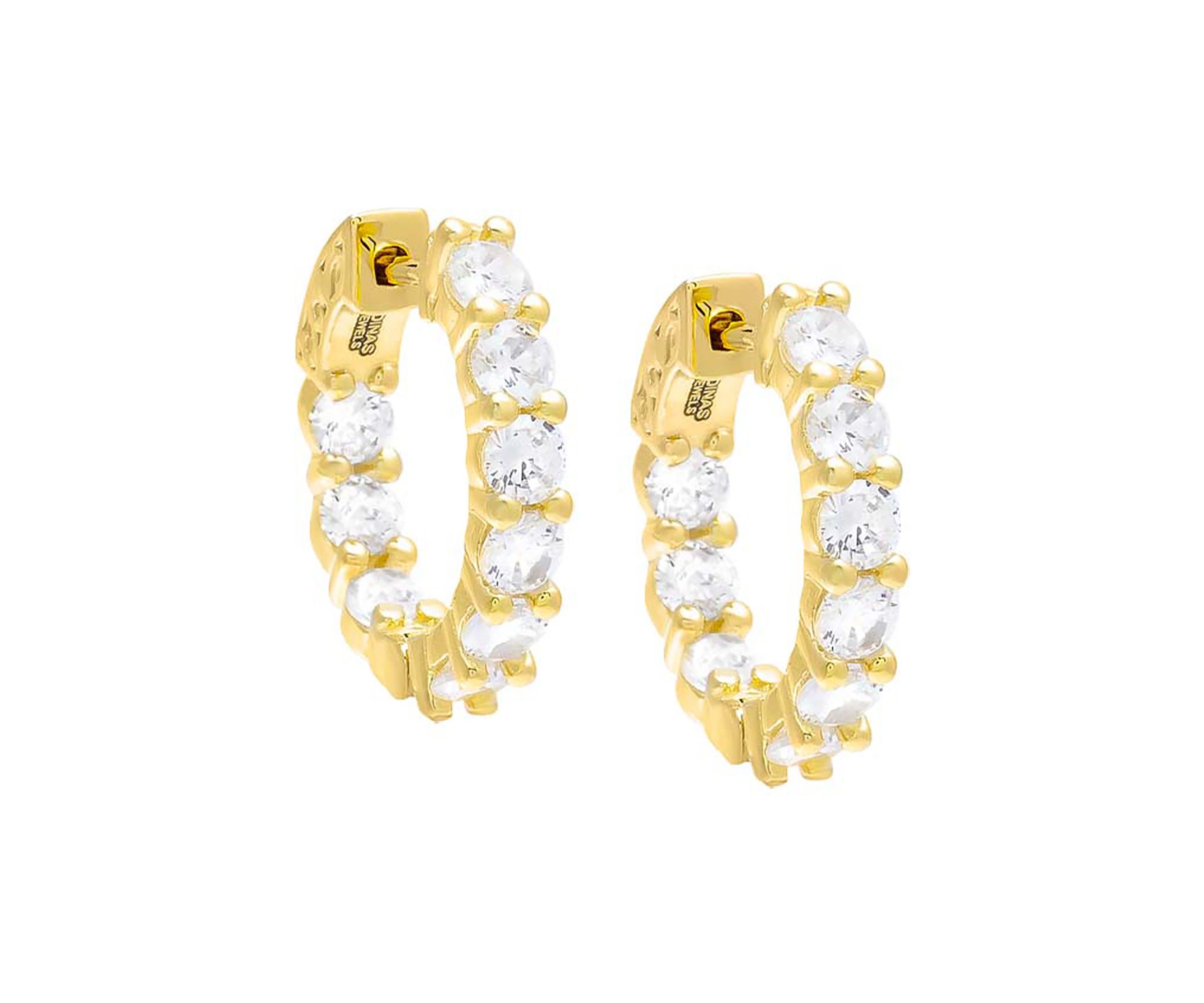 Cubic Zirconia Small Round Hoop Earrings