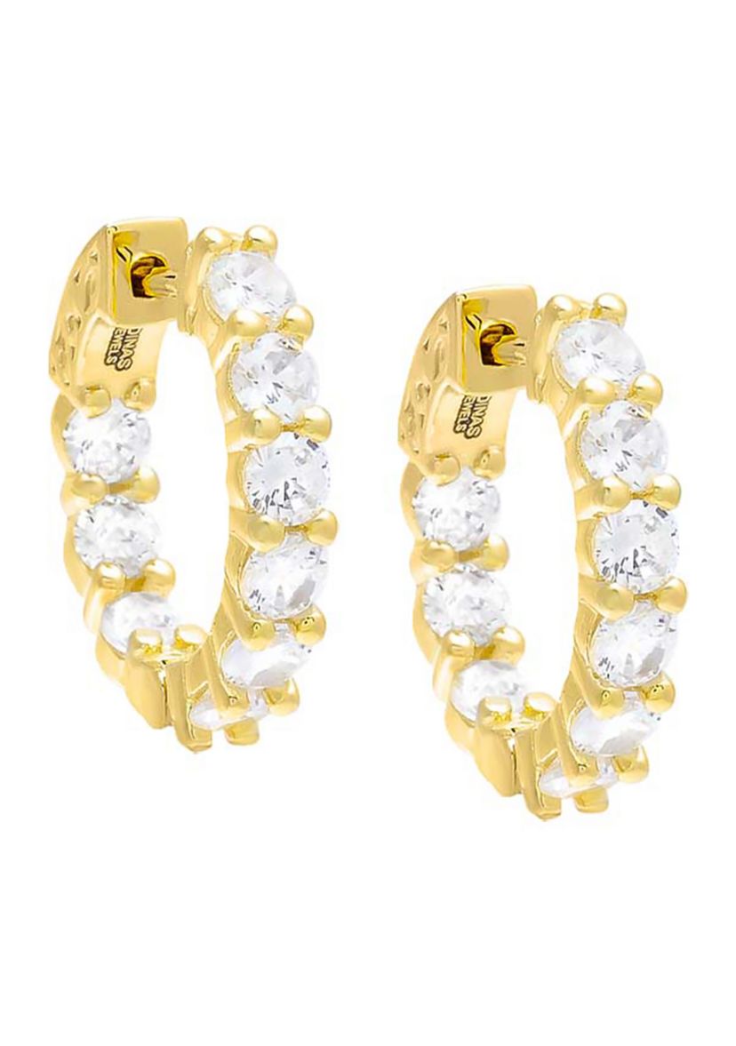 Cubic Zirconia Small Round Hoop Earrings