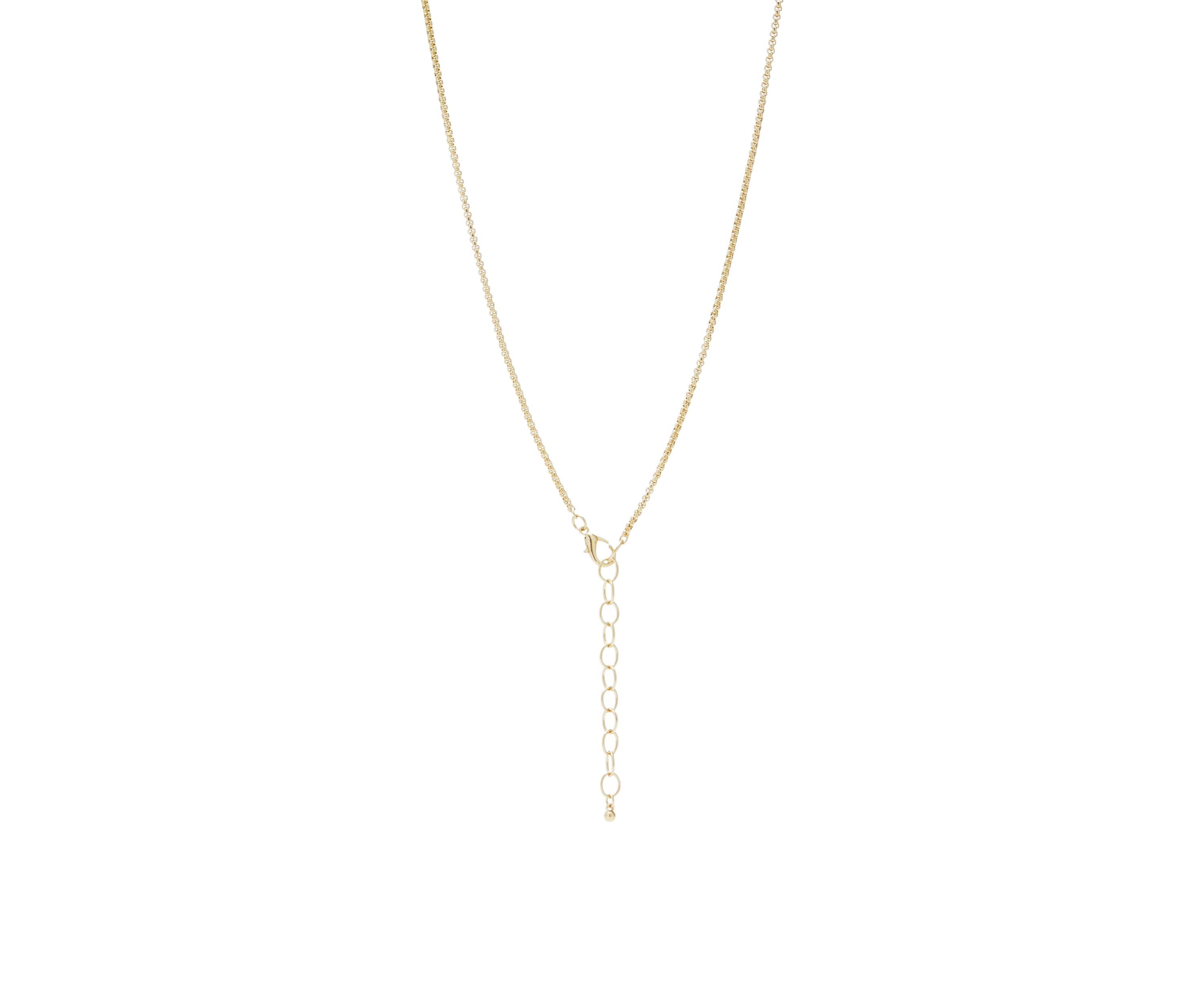 Gold Tone Animal Print Double Pendant Necklace