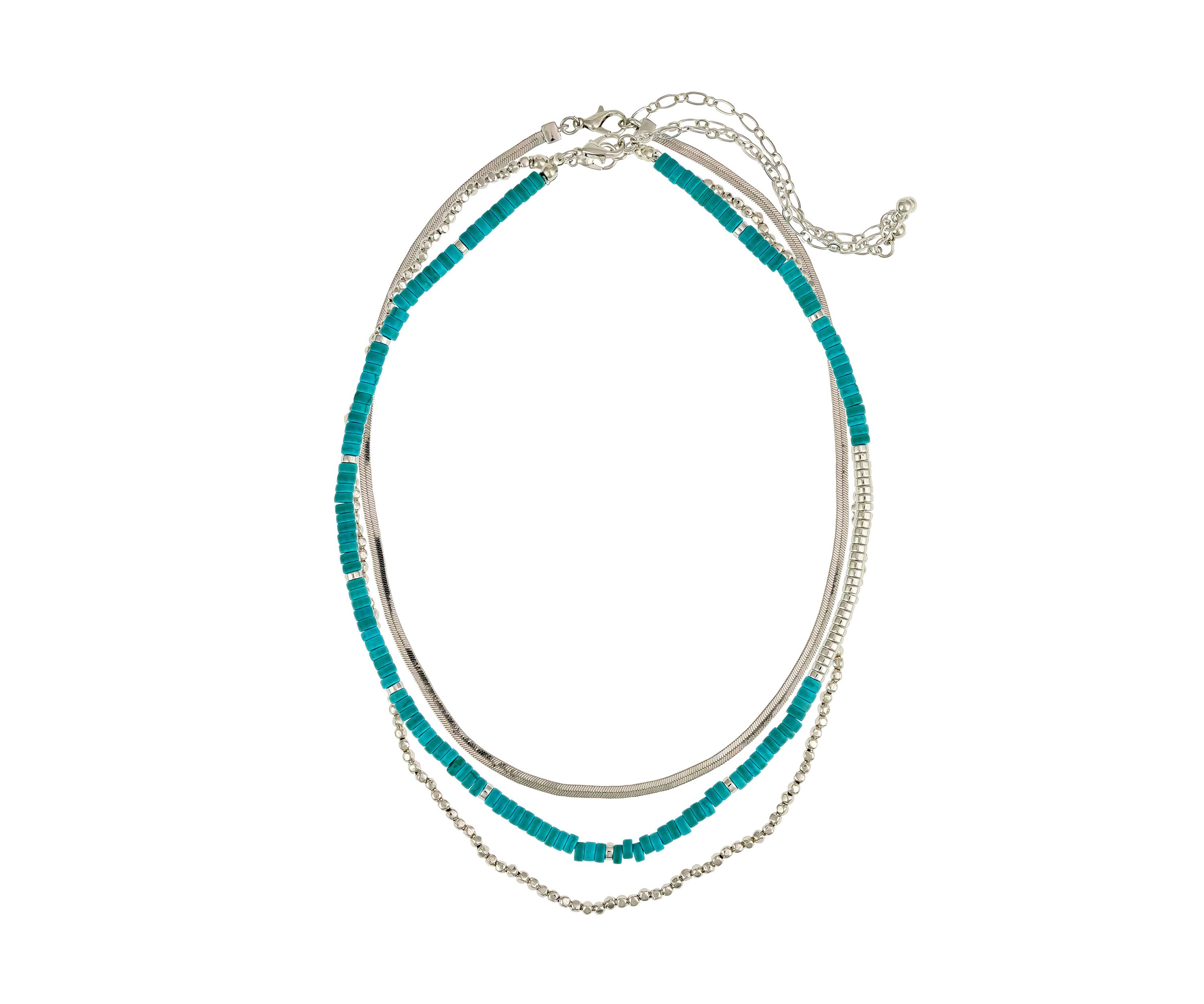 Layered Beaded Chain Necklaces - Set of 3