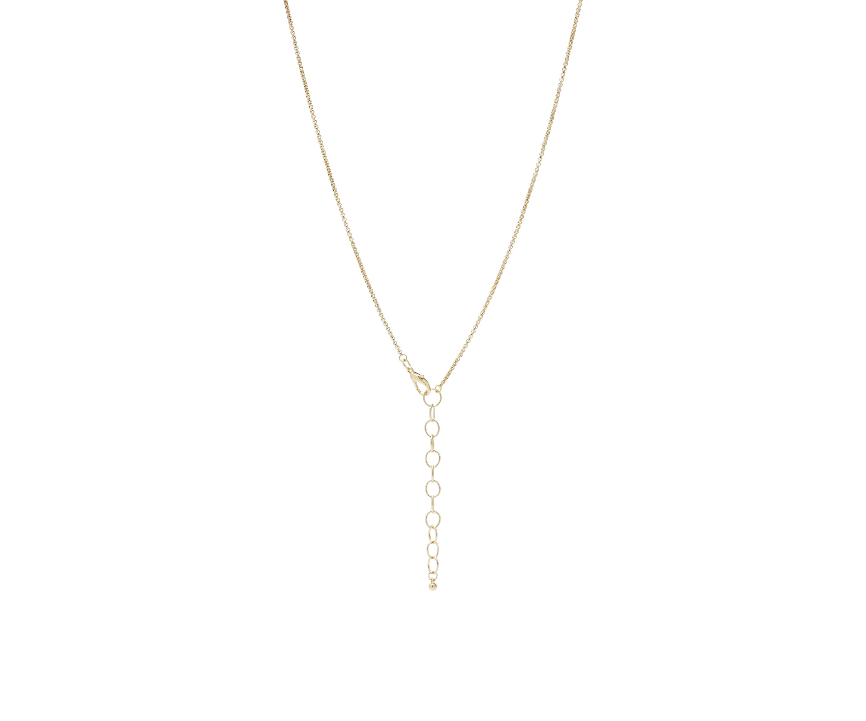 Gold Tone Long Teardrop Stone Pendant Necklace