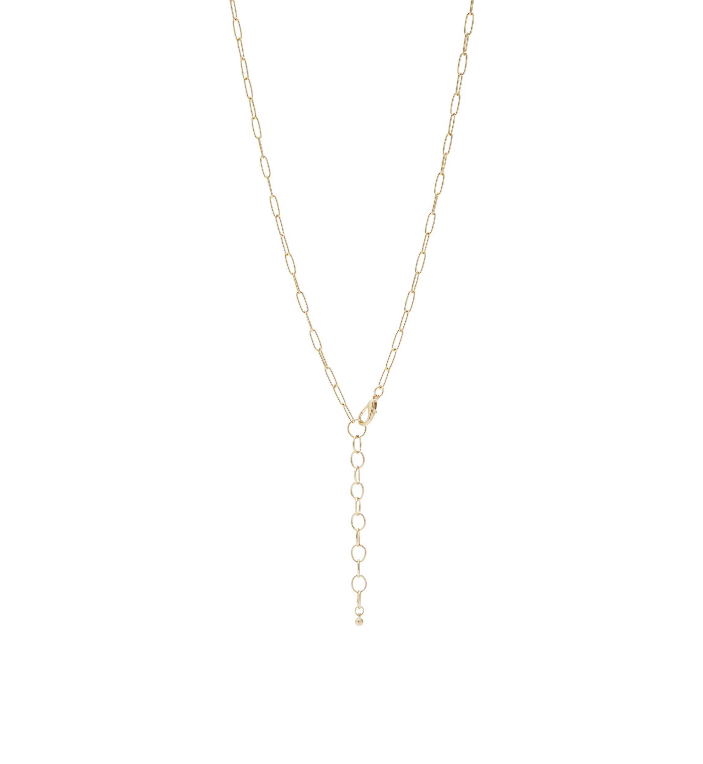 Gold Tone Long Red Stone Y Necklace