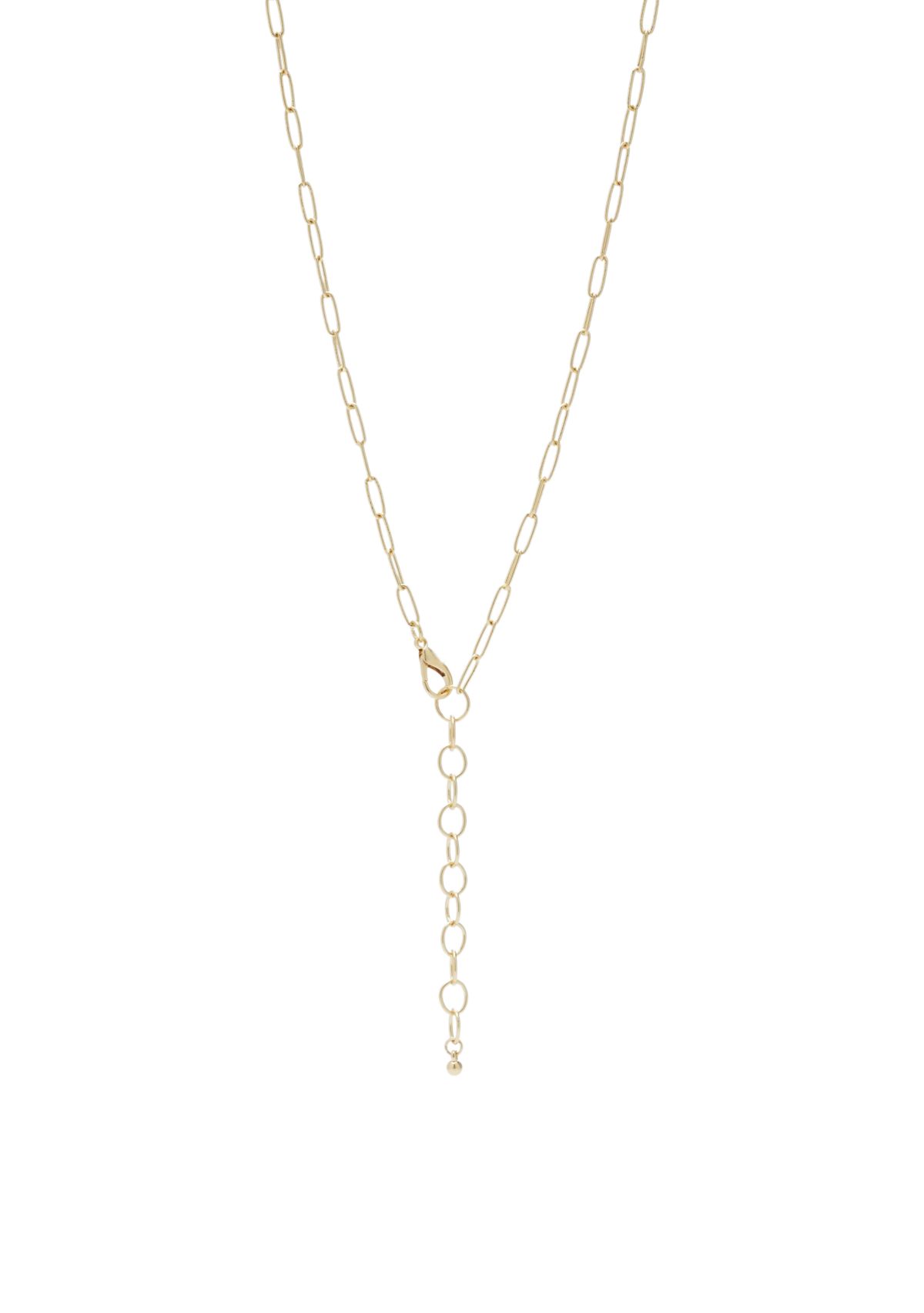 Gold Tone Animal Print Teardrop Y Necklace