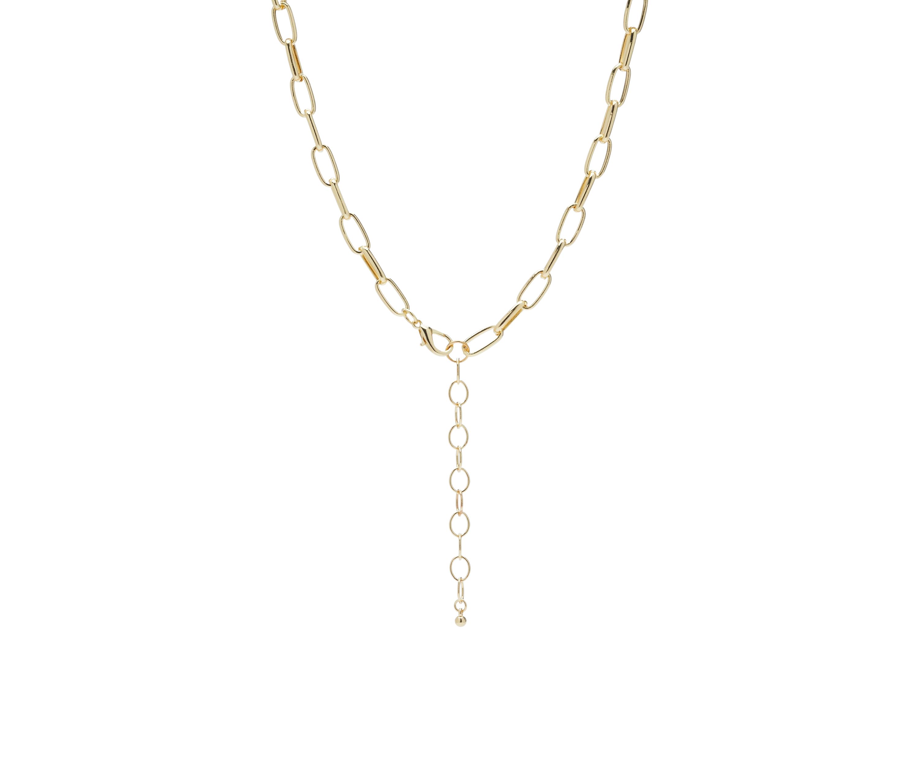 Gold Tone Red Stone Animal Print Drop Necklace