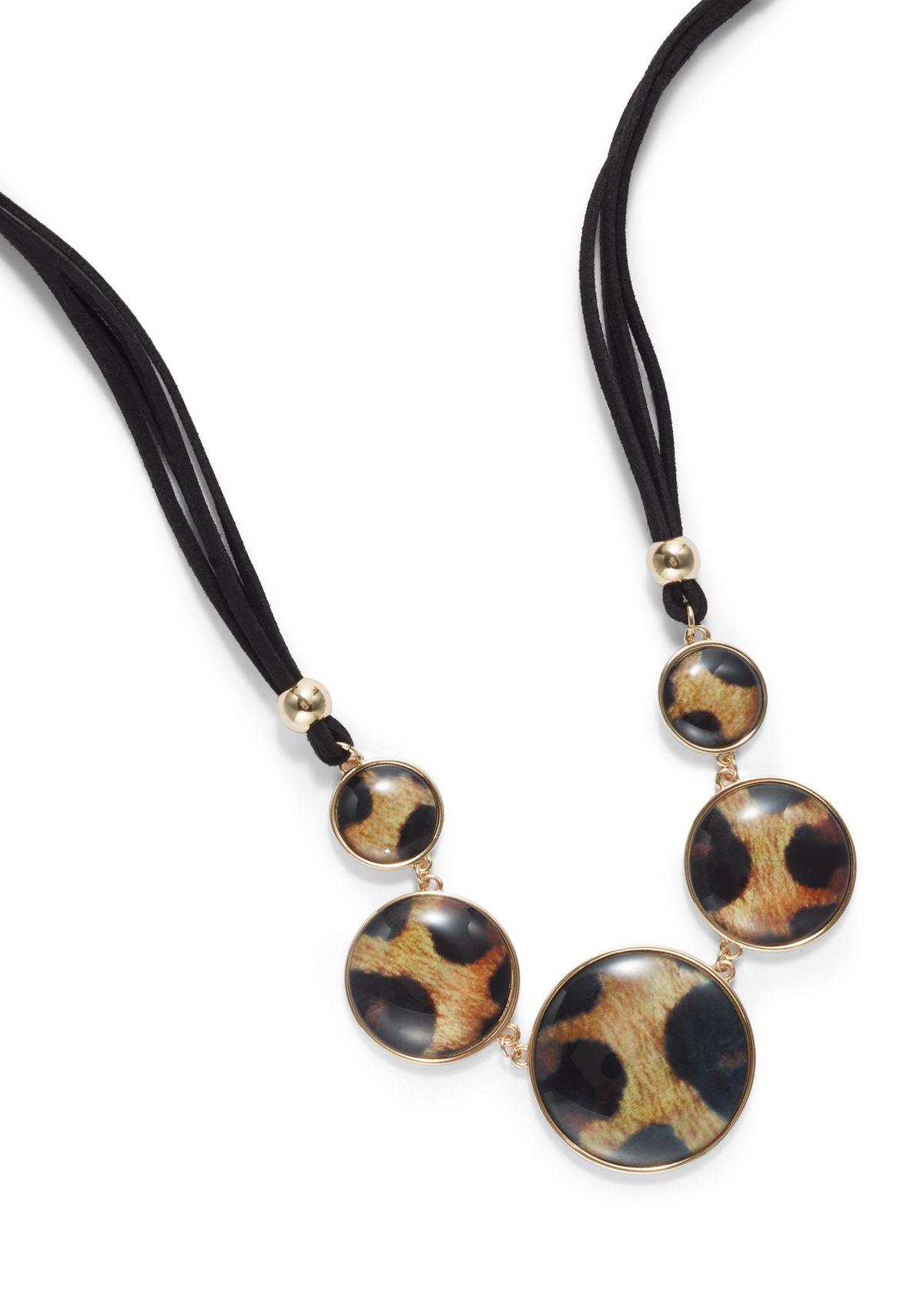Leopard Print Discs Frontal Necklace