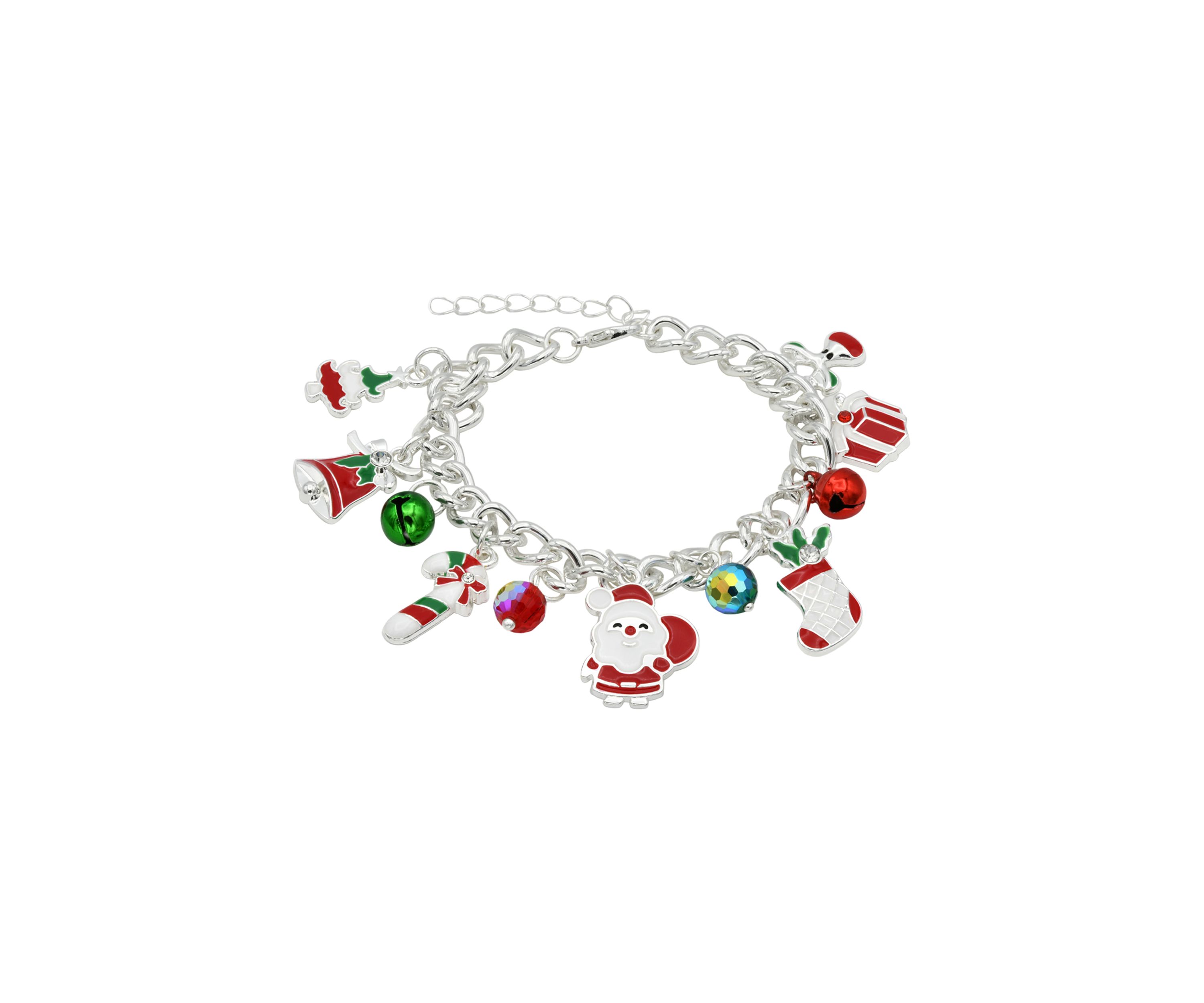 Santa Christmas Charm Bracelet