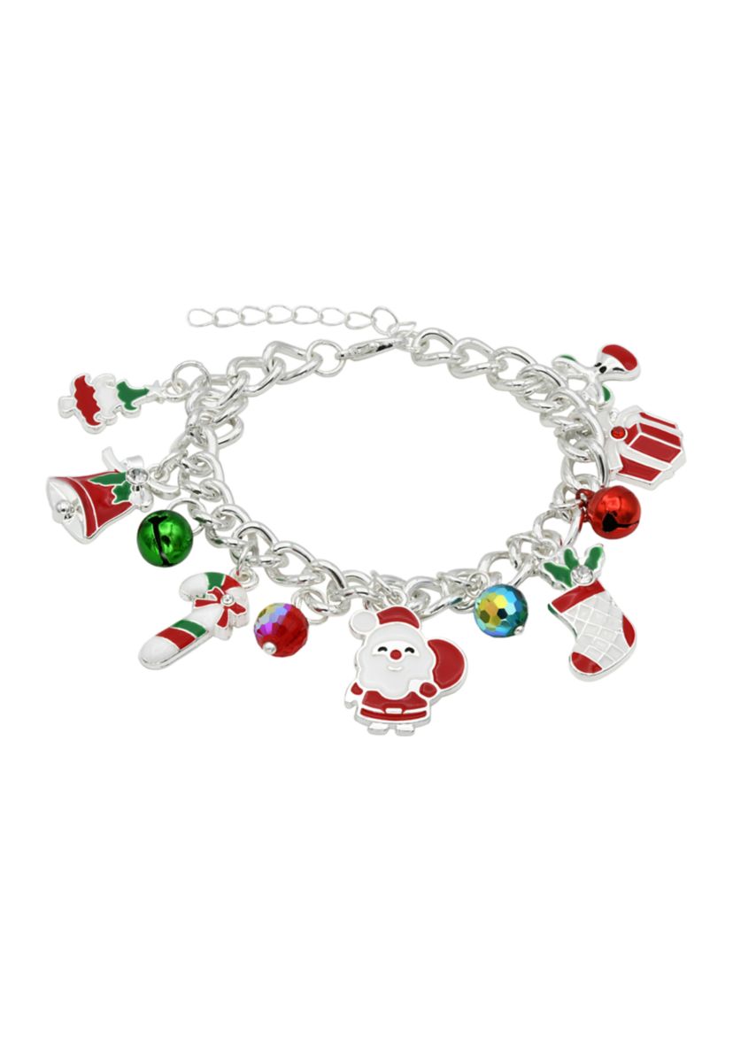 Santa Christmas Charm Bracelet