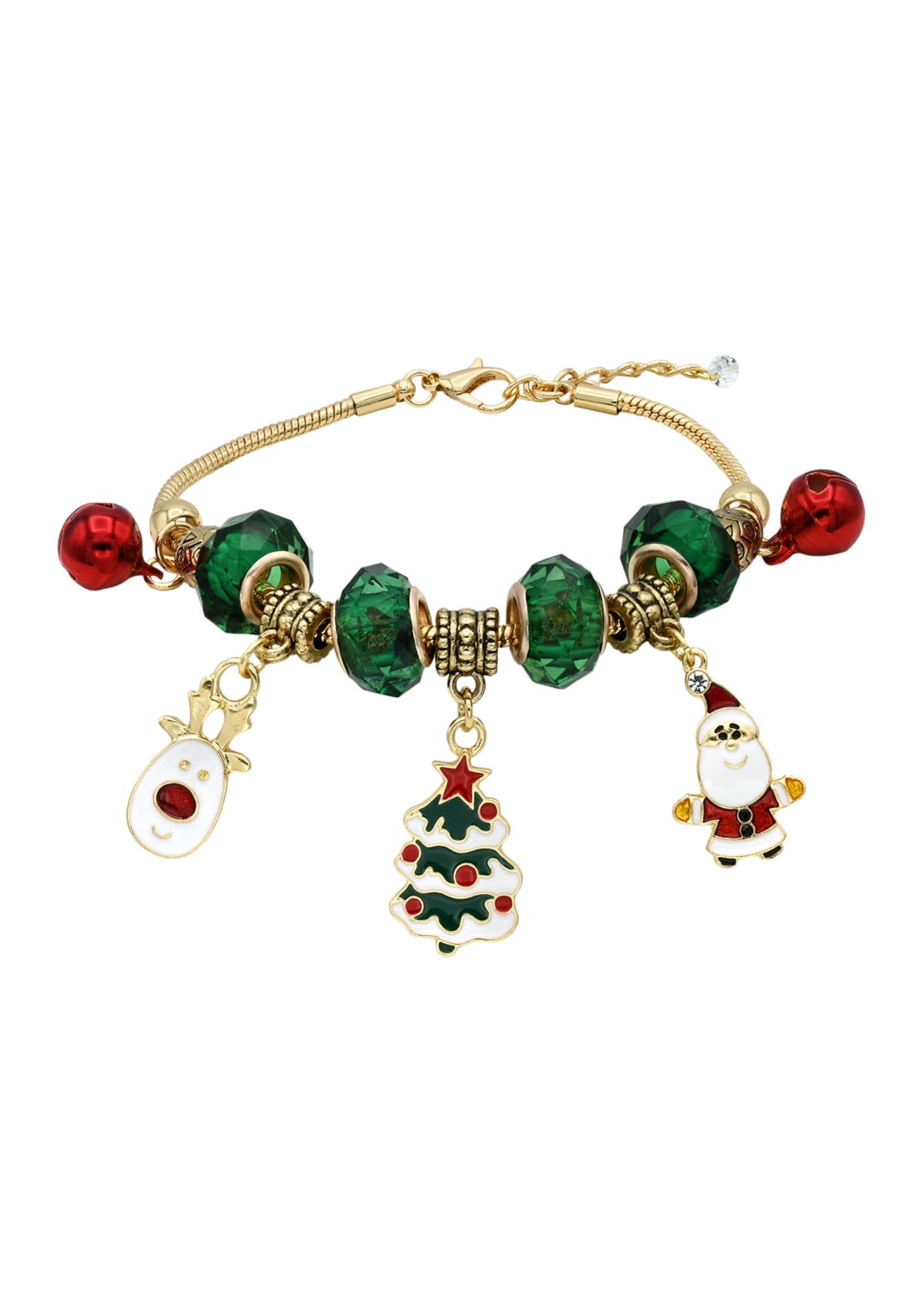 Gold Tone Christmas Charm Bracelet